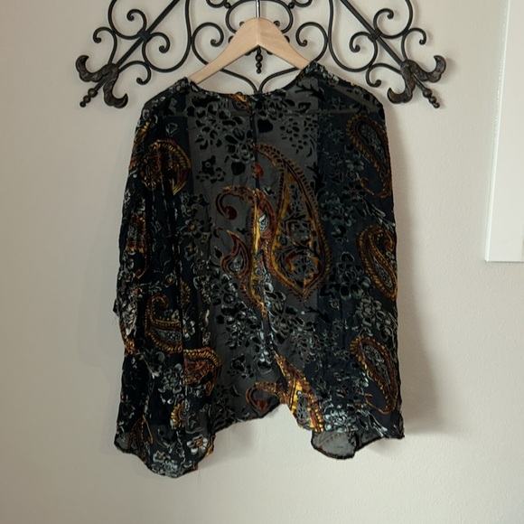 UMGEE VELVET BURNOUT KIMONO FLORAL PAISLEY SIZE S/M - Picture 6 of 6